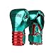 XYXZ Guantes De Boxeo MMA Muay Thai Guantes De Boxeo De Cuero De Microfibra Adultos Niños Mujeres Hombres MMA Gym Training Grant Equipos De Boxeo, Verde, 8Oz