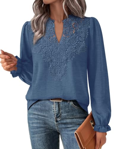WIHOLL Lace Long Sleeve Boho Tops
