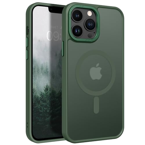 BENTOBEN Case for iPhone 13 Pro Max Case, [Compatible with MagSafe] Slim Translucent Matte Magnetic Shockproof Protective Anti Slip Women Men Phone Case for iPhone 13 Pro Max 6.7", Dark Green by BENTOBEN - Used condition - CA$6.23