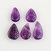 CRYSTALINES (5pcs) Natural Amethyst Gemstone Hand-Carving Cabochon for Jewelry Making, Bulk Loose Stones Supplies, Wicca Reiki Healing Crystals, February Birthstone, Gem Collection