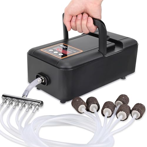 Image of hygger IPX6 Rechargeable Aquarium Pond Air Pump, Powerful Quiet Tank Air Pump with Hose Air Stone Check Valve Adjustable Flow Diverter Valve for Fishing Yacht /Power Outages /Hydroponic