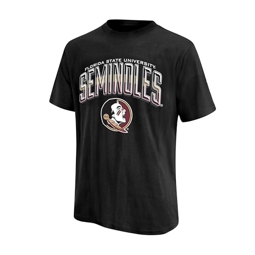 Ultra Game NCAA Official Men’s Super Soft Supreme T-Shirt - Unisex, Florida State University, Black, Large