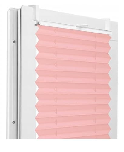Fenster DEKOR - Plissee Klemmfix ohne Bohren Breite 95 cm x Höhe 100 cm - Fenster Plissees innen Pflaume - Faltrollo Blickdicht - Faltrollos einfach zu montieren - Blissett Rollo
