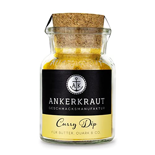 Ankerkraut Curry-Dip Gewürz, 90g im Korkenglas, Einfach Selber Machen, Perfekt für Grill-Abend mit Baguette-Brot, Zuckerfrei, Lecker Beilage Premium Qualität