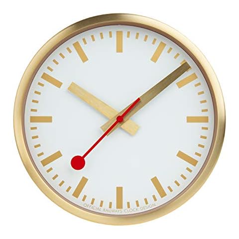 Mondaine, Wall Clock, 25 CM, Gold Clock for Living Room and Kitchen, A990.Clock.17SBG Cover