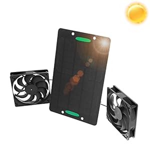 Kit de ventilateur de panneau solaire, équipement de ventilation extérieure à double extracteur d’air 10W 800MA mini panneau solaire pour serres de camping-car, hangars, maisons pour animaux