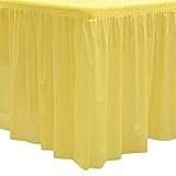 Party Essentials 2908 Plastic Table Skirt, 96' Length x 29' Width, Yellow (Case of 6)