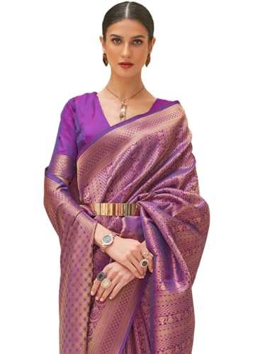 Image of SWORNOF Women's kanjivaram banarasi silk saree for Patola festival Wedding silk with rich pallu Design sarees for women with blouse piece
