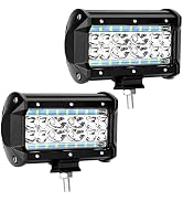 2 Fari Led Lavoro 102W 12V/24V Bianchi 13600LM Per Off-road, Barca, Camion - IP68