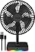 Hiree Ventilador de escritorio USB personal con luces LED, ventilador de mesa circulador de aire silencioso con 1 puerto de carga USB, adecuado para el hogar, dormitorio, oficina