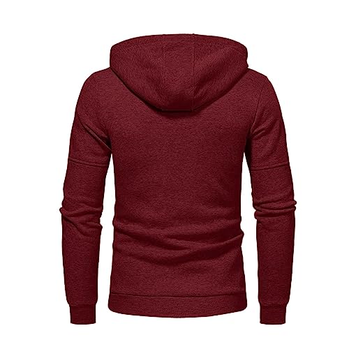 Mens Lightweight Hoodie Men's Hooded Fishing Shirts Long Sleeve Baggy Cotton Tops with Hood Print Graphic Athletic Stretch Pullover Lightweight Zip Up Hoodie Men B-red
