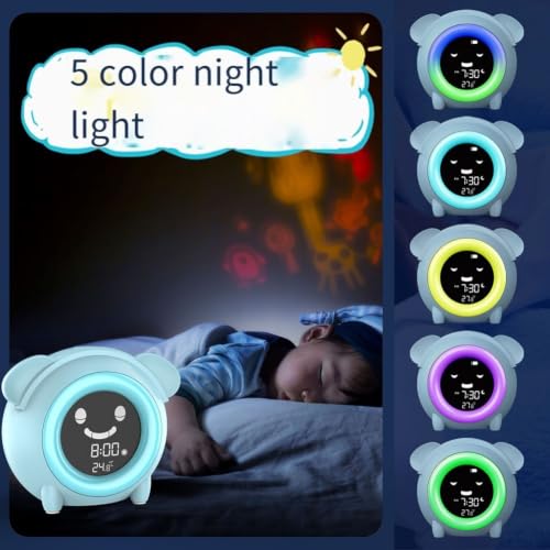Reloj despertador felino para niños que elimina el tictac con alarma dual 4