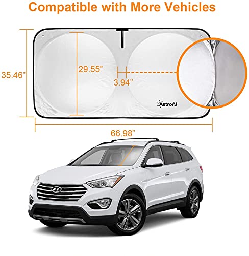 Astroai Windshield Sun Shade, Foldable Car Sun Shade For Windshield Blocks Uv Rays Sun Visor Protector Sunshade-Protect And Cool Your Vehicle Interior (Large 66.98 X 35.46 Inches) #TOP6