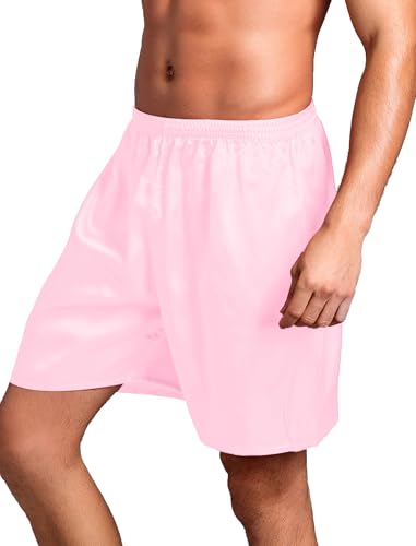 Silk Shorts Men Mid Elastic Waist Pajamas Shorts Comfy Satin Pjs Pants Sleepwear Boxer Shorts Sissy Lounge Shorts3