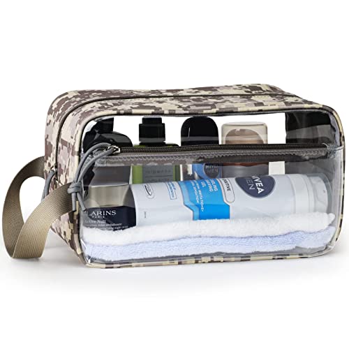 Tacticism Clear Toiletry Bags For Traveling Tactical Mens Toiletry Bag With Handle, Large Capacity See Through Mens Shaving Bag, Acu Camo #TOP9