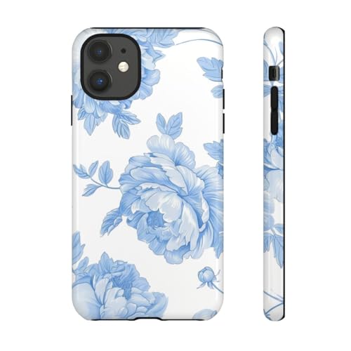 Coque iPhone 11 pivoine bleu clair accessoire tendance pour vos sorties