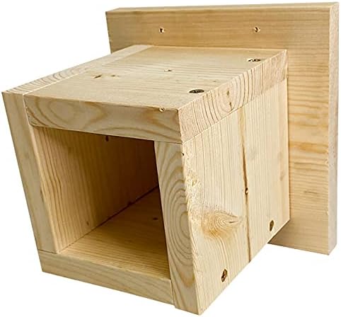 Prime Retreat Pine 4x4 Post Mounting Bracket, Wooden Birdhouse Feeder Platform Mount, 8 Inch Square Top Plate for Birding Accessories, Fits Standard 4x4 Post Sleeve Mount for Garden Poles
