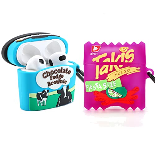 【2 Pack】 Tyoroy 3D Cute Cow Icecream&Takis Potato Chips Case For Airpod 3Rd,3D Vivid Food Airpods 3 Case,Kids Teens Boys Girls Women Lovely Case With Keychain Kits For Airpod 3Rd Generation Case 2021 #TOP7