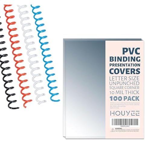 6mm Plastic Spiral Binding Coils and 10mil PVC Binding Cover Bundle Cover