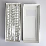 Taper Candles 9.8" Tall,12 StickοΌ33 g/pcs Festive Oil Infused White Candles for Weddings & Special Occasions,Mix White Candlesticks, Luxurious Cones Shape, Bottom Width 0.79" (White)