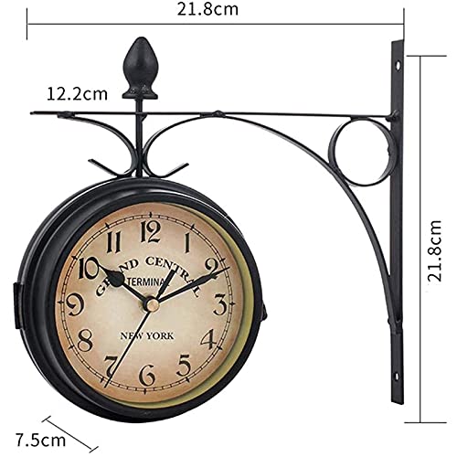 Horloge de extérieur suspendue 8 pouces double face station murale étanche