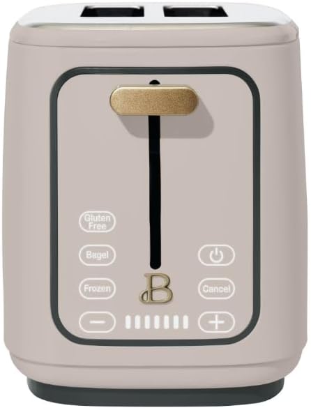 Beauti 2 Slices Toaster with Touch Activated Display, 900 W, Bagel/Frozen/Reheat Presets, Wide Slots, Easy Cleaning (Lavender)