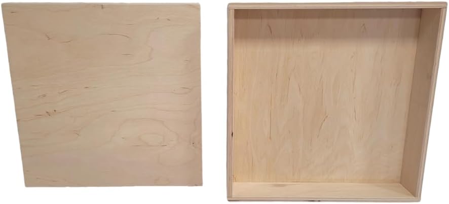 Alexander Toys Wooden Play Box - Sensory Toy with Lid 25 x 25 x 5 cm