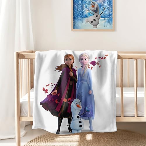 Kuscheldecke flauschig 130x170 cm, Disney Prinzessin Decke Anna & ELSA,...