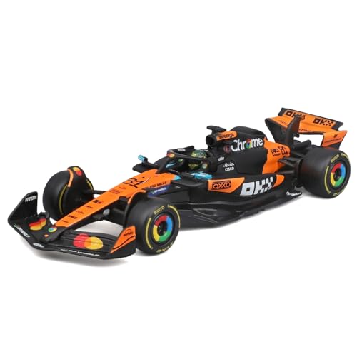 Bburago – McLaren F1 MCL39 2025#81 Piastri, Diecast-Modellauto 1:43 mit Vitrine und Sockel, detaillierte F1-McLaren-Replik, offiziell lizenziert, empfohlenes Alter 14+ Jahre