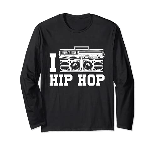 I Love Hip Hop Musica Rap Rapper Breakdance Street Dance Club Maglia a Manica