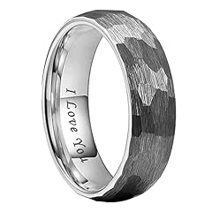 6mm Silver I Love You Engraved