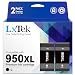 LxTek Compatible Ink Cartridge Replacement for HP 950 950XL to use with OfficeJet PRO 8610 8600 8620 276dw 8630 251dw 8100 8615 8625 8640 8660 271dw Printer, High Yield, with Smart Chip, 2 Black
