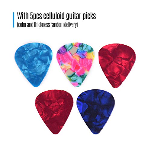 mewmewcat Porte-médiators, Guitare en Cuir Prend Holder Case Sac de Forme de Guitare avec Porte-clés 5pcs Celluloid Guitar Picks String Instrument Accessoires - Les Beatles, Paul McCartney, John Lennon, RIngo Starr, George Harrison mewmewcat Porte-médiators, Guitare en Cuir Prend Holder Case Sac de Forme de Guitare avec Porte-clés 5pcs Celluloid Guitar Picks String Instrument Accessoires – Image 3
