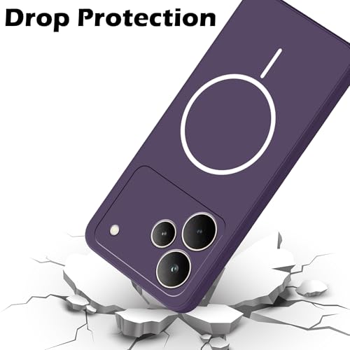 Image of amazon basics Back Cover for Realme P4 5G | Ultra Slim Soft Rubberised Case | Magsafe Logo Printed (Not Magsafe Compatible) | Camera Protection - Purple