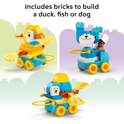 LEGO DUPLO Town 3 in 1 Animals on Wheels Building Toy - Learning Play Set for Toddler Boys & Girls, Ages 2+ - Animal Building Blocks for Sensory Skills Practice - Pretend Play Gift Idea - 10448 - image 6