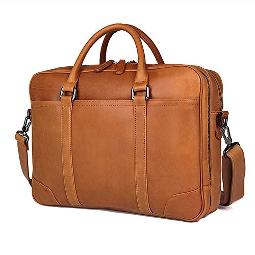 Laptop-Umhängetasche Herren Aktentasche aus Leder Retro Klassische Geschäfts-Handtasche 14 Zoll