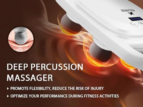 EILISON Massage Gun, Massage Gun Deep Tissue 4 Heads, Muscle Gun for Back, Shoulder, Neck, Body Massage Gifts for Men & Women, Muscle Tissue Therapy for Pain Relief Long Last Battery 5000RPM (White)