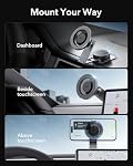 ESR for MagSafe Car Mount, Foldable Dashboard/Tesla Touchscreen Magnetic Car Phone Holder, Cell Phone Holder Mount with 2 Metal Rings for iPhone Air/17e/17/16/15/14, Samsung S26/S25 Series, Pixel 10