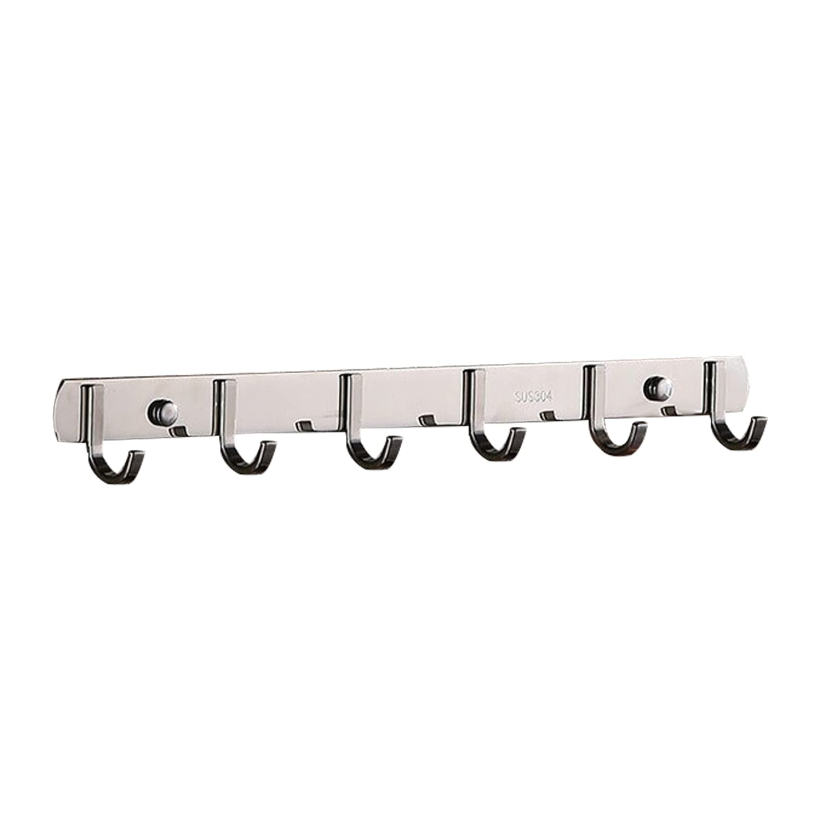Acciaio Inox Coat Rack Heavy Duty Parete Appendiabiti Moderni Ganci per Vestiti in Metallo per Ingresso Ingresso Ingresso Cucina Bagno Camera da Letto (6 Ganci, Piatto)