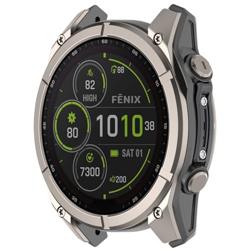 Metalowy bumper antykolizyjny do zegarka Garmin Fenix 8 / Fenix 8 Pro 47 mm, unikanie kolizji, odporny na wstrząsy, do zegarka Garmin Quatix 8/Tactix 8 47 mm, akcesoria ochronne (szary + szary)