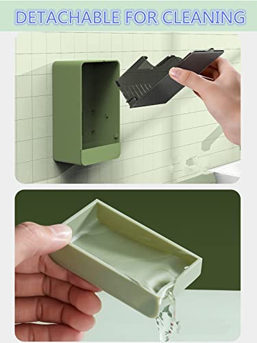 Hancelant Bathroom Soap Dishes, 2 Pack Bar Soap Holder With Drain Wall Mounted Soap Box For Shower, Bathroom, Kitchen Sink, Keep Soap Bars Dry, Waterproof Dustproof, No Drilling, Adhesive Include #TOP3