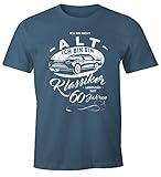 MoonWorks Herren Geschenk T-Shirt zum Geburtstag Ich Bin Nicht alt Ich Bin EIN Klassiker Auto Retro Oldtimer Spruch 30-90 Jahre 60 Denim XXL