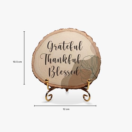 Image of MOTIVATIONAL GIFTS Thankful Wooden Motivational Quotes Table Decorative Gifts Wood Showpiece For Office Table Living Room, 8.89 Centimeters, 1.27 CM