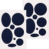 Pndeyo 16pcs Puffer Down Jacket Patches, Self-Adhesive Nylon Fabric Repair Patch, Waterproof Round Oval Stick on Tape for Coat Clothing Tent Sleeping Bags Ski Pants Holes Repairing- Navy