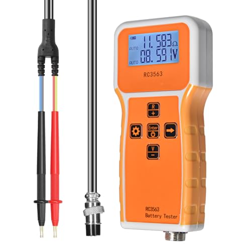 Testeur de résistance interne de la batterie, mesure la résistance de la batterie, testeur de tension Ohm, adapté pour la maison et l'industrie RC3563 1uΩ ~ 200 Ω/1 mV ~ ± 100 VDC (GR-T9-RC3563-B)