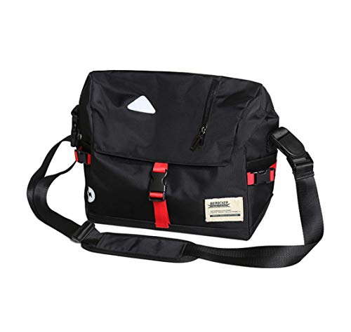 MENRAN Handtaschen Herren Jungs Umhängetasche Studenten Nylon Schultertasche Sport Outdoor Messenger Bag Schule Messenger Tasche Reise Wandern Bike Ausflug Lässig Hotstyle Trendy (Schwarz)
