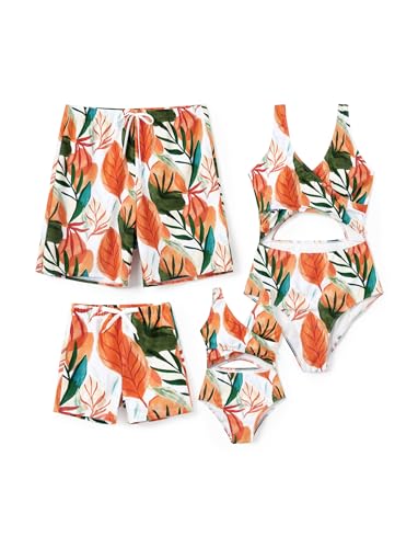 Image of PATPAT Family Matching Swimsuits Swimwear: Mommy and Me Striped Spliced One-Piece Matching Swimsuits Set