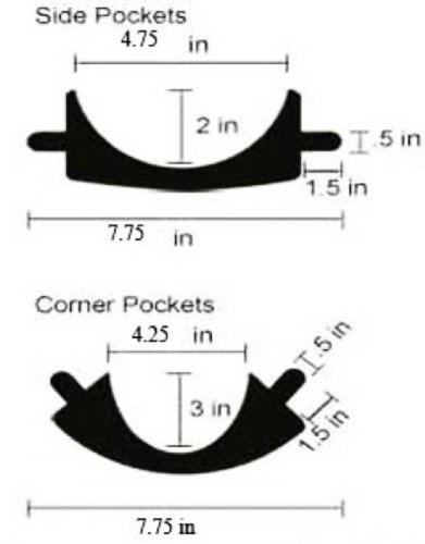 Iszy Billiards Pool Table Billiard Pockets-Set Of 6 (Dark Cherry) #TOP1