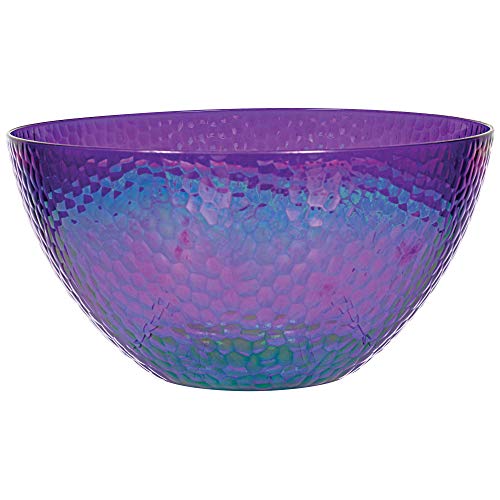 Amscan Sparkling Sapphire Plastic Serving Bowl Iridescent 3.9 Liter Capacity