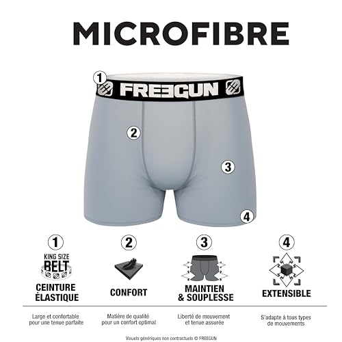 Boxer Freegun homme lot de 5 anti-irritation doux et extensible - 5